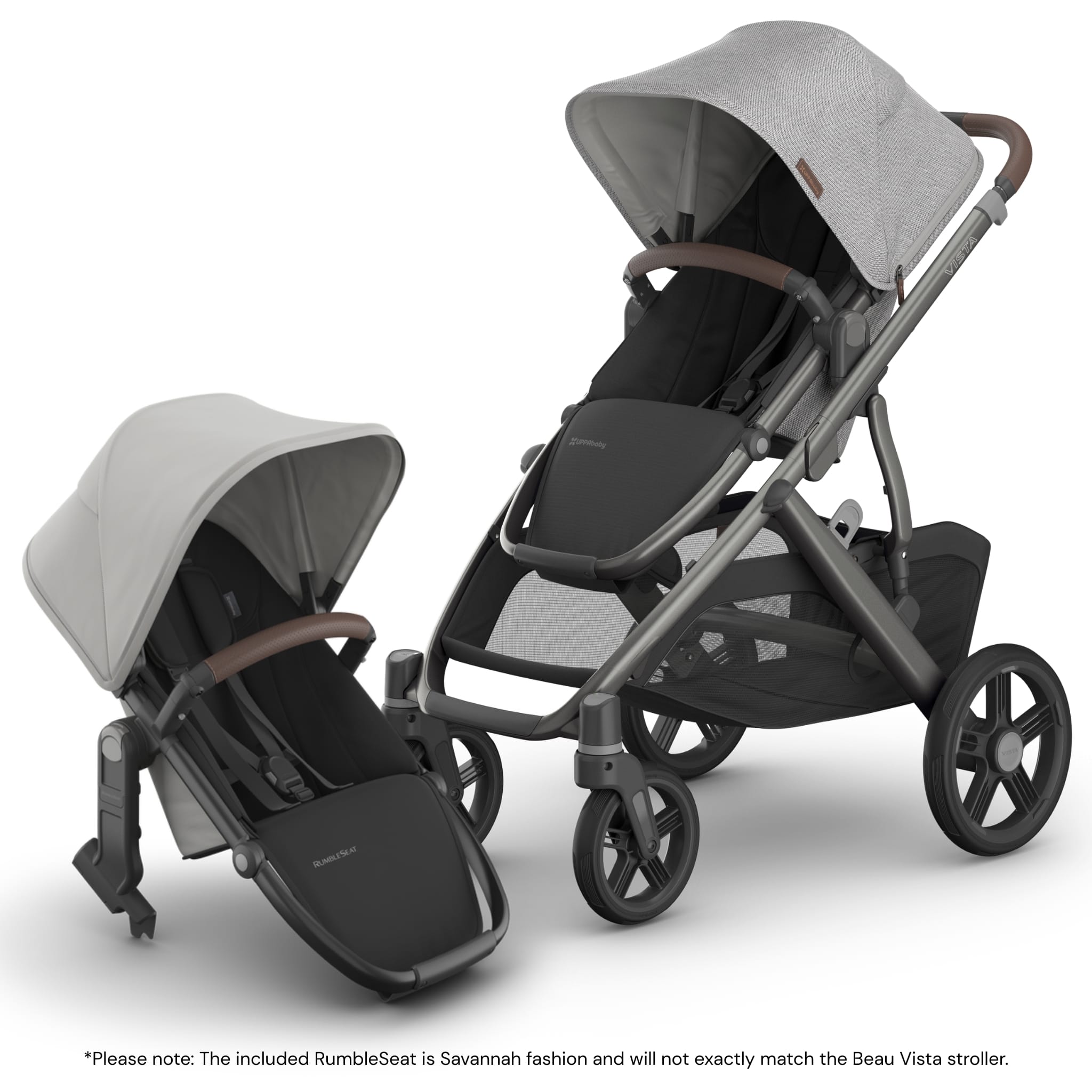 UPPAbaby Vista V3 Double Stroller with RumbleSeat V3 Bundle - Beau / Savannah
