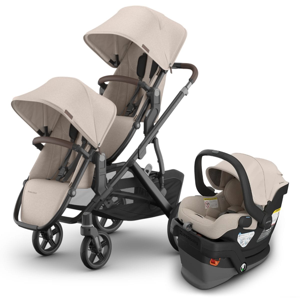 UPPAbaby Vista V3 Double Stroller with RumbleSeat V3 + Mesa V3 Travel System Bundle - Ada / Ada