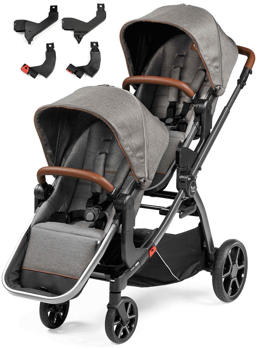 Agio by Peg Perego Z4 Double Stroller Bundle - Grey