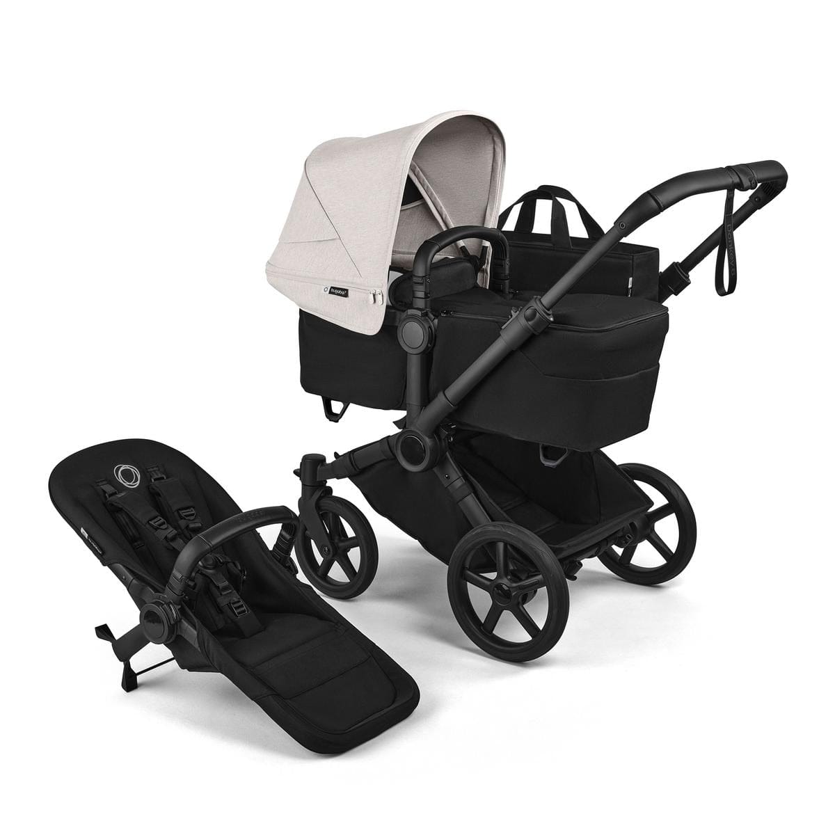 Bugaboo Donkey 6 Complete Single-to-Double Stroller - Black / Heritage Black / Misty White