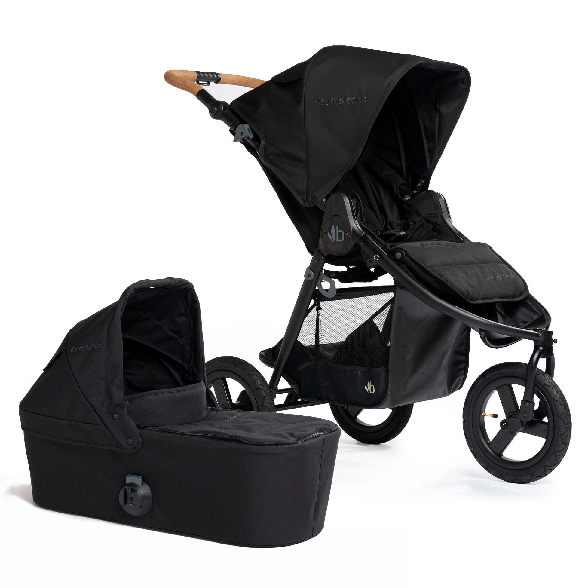 Bumbleride Indie Single Stroller + Bassinet Bundle - Black / Black