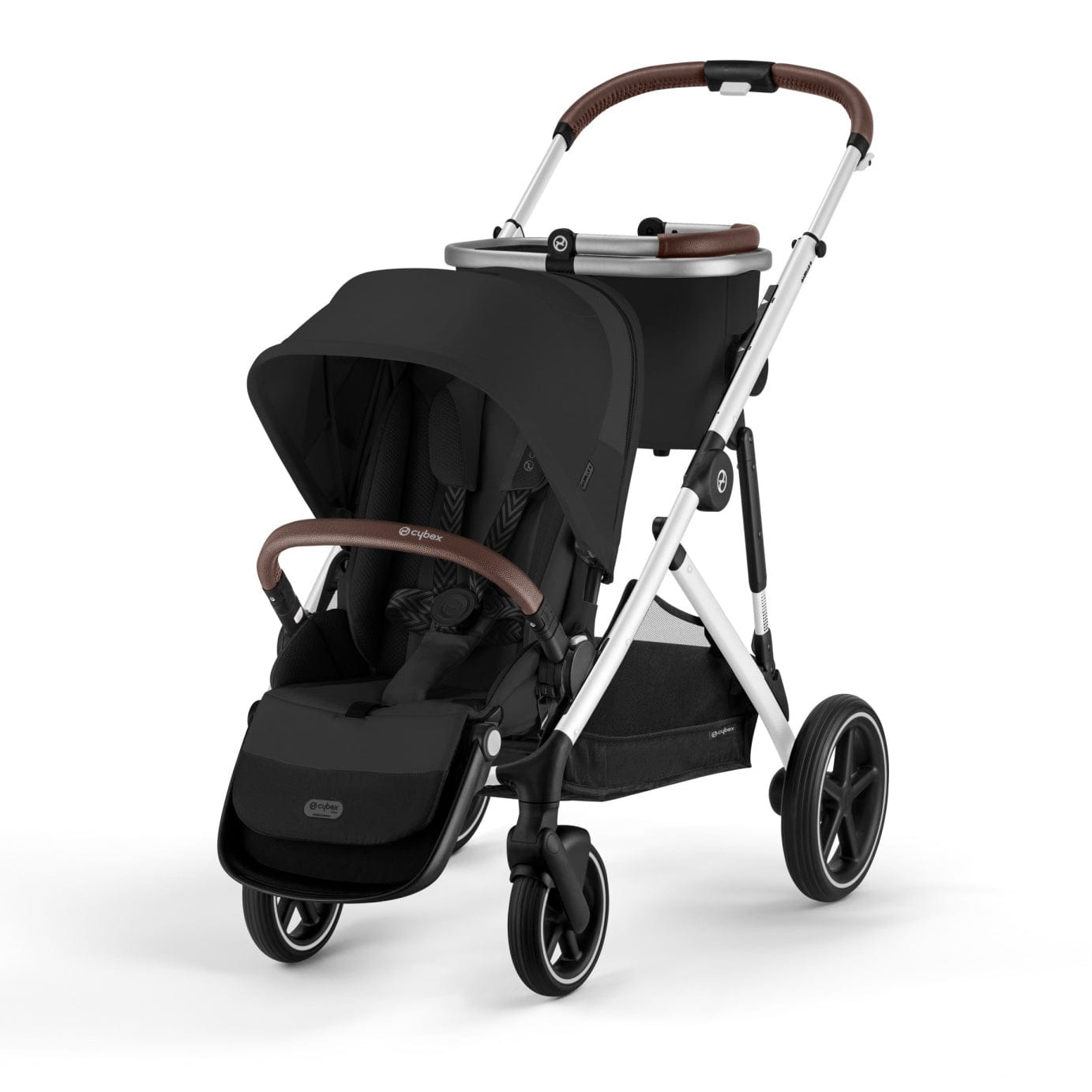 Cybex Gazelle S Single-to-Double Stroller - Silver Frame / Moon Black