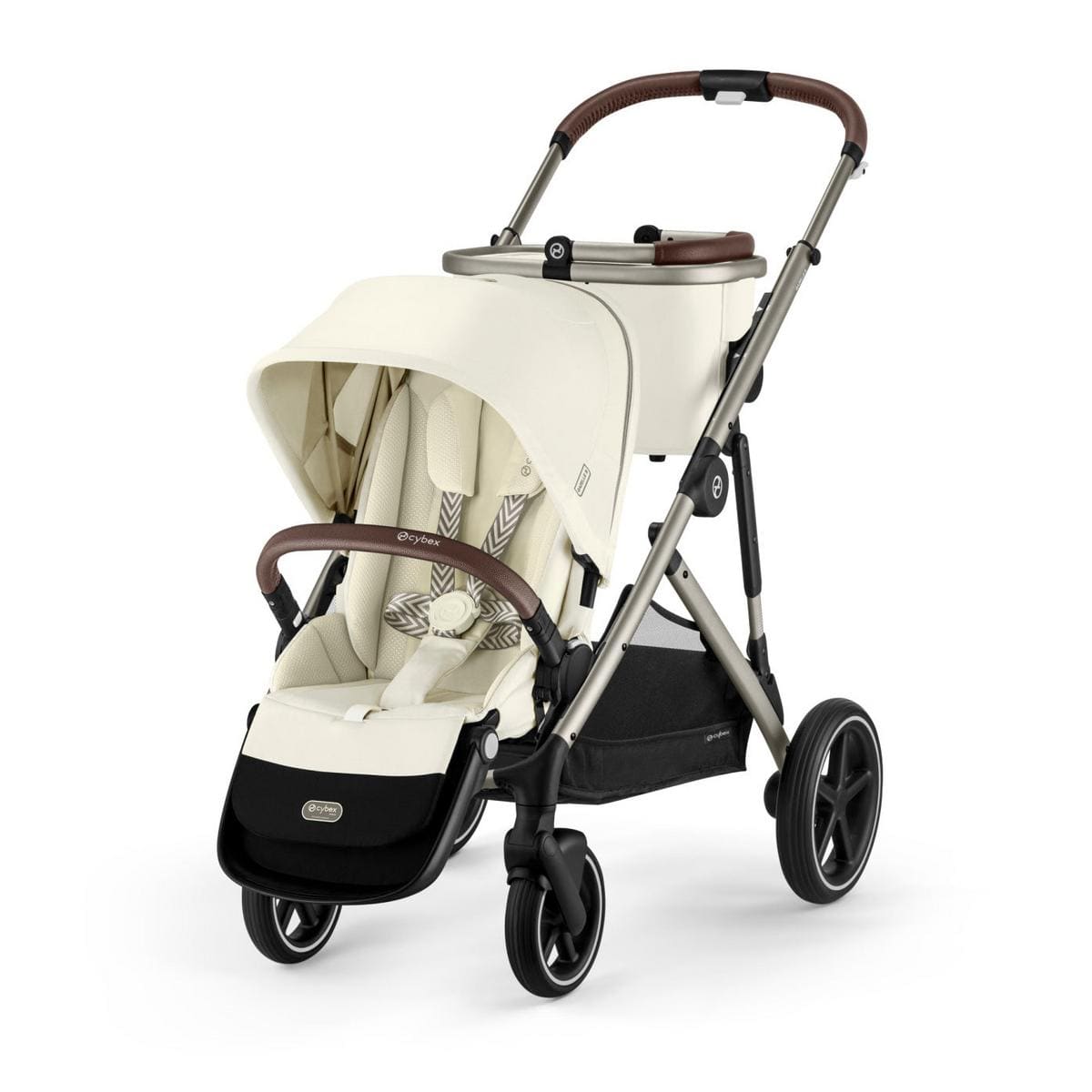 Cybex OPEN BOX Gazelle S Single-to-Double Stroller - Taupe Frame / Seashell Beige