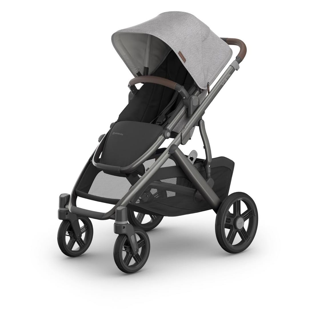 UPPAbaby Vista V3 Single-to-Double Stroller - Beau (Grey Chenille / Graphite Frame / Chestnut Leather)
