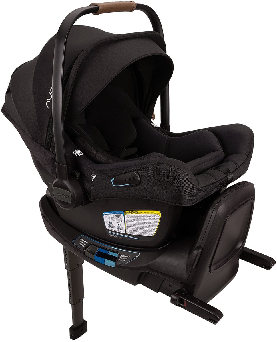 Nuna PIPA Aire RX Infant Car Seat + PIPA RELX Base with Load Leg - Caviar / Cognac