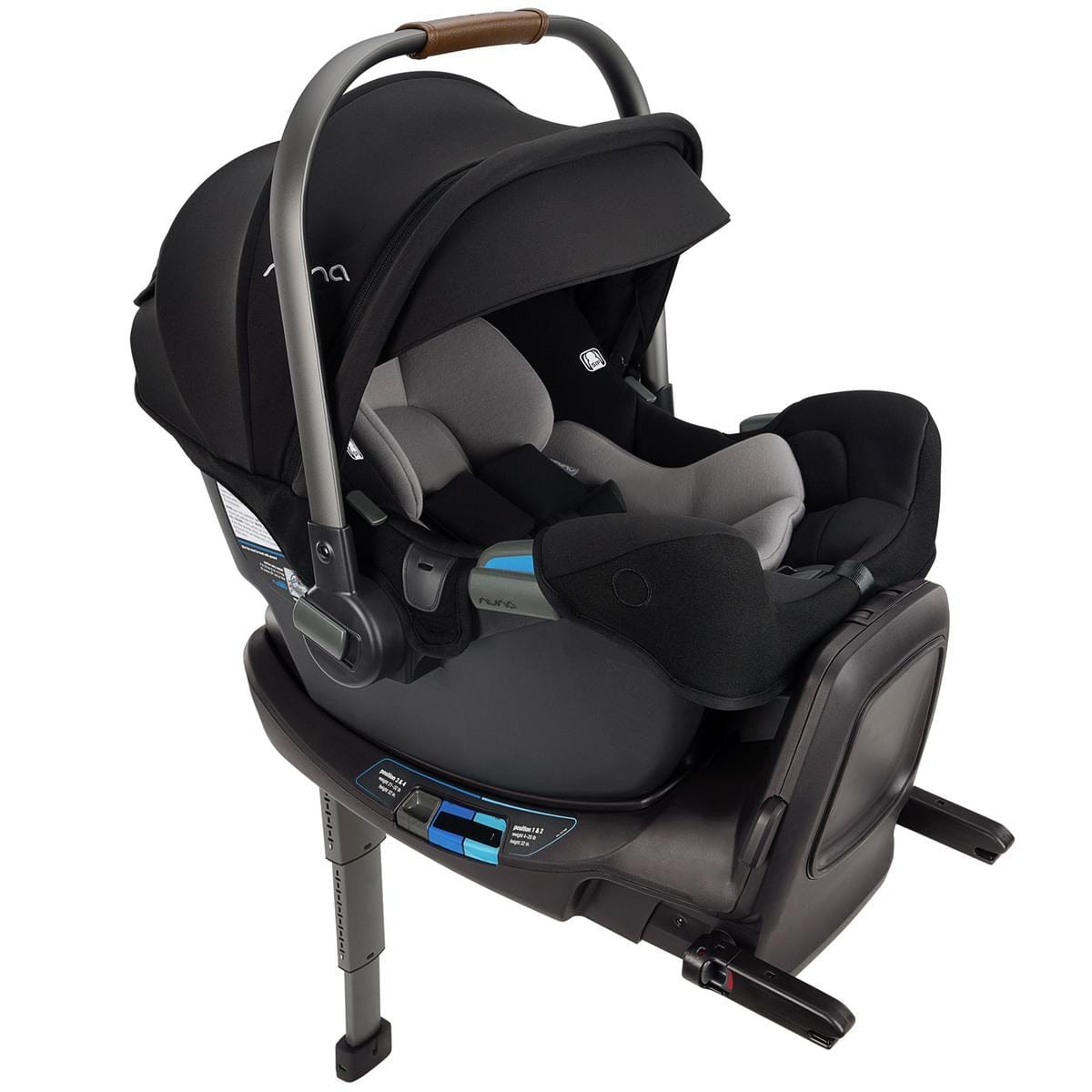 Nuna PIPA RX Infant Car Seat + RELX Base with Load Leg - Caviar / Cognac