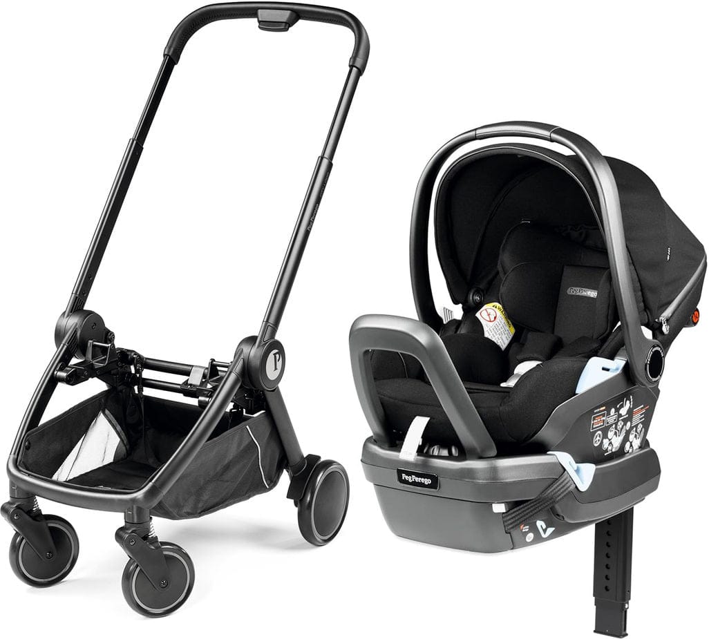 PEG City Loop Chassis + Primo Viaggio Lounge Infant Car Seat Bundle - Black / True Black
