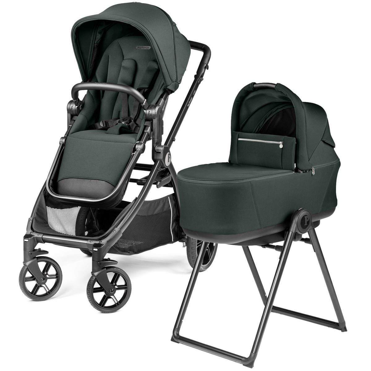 PEG YPSI Single-to-Double Stroller + Bassinet with Stand By Me Bundle - Metal