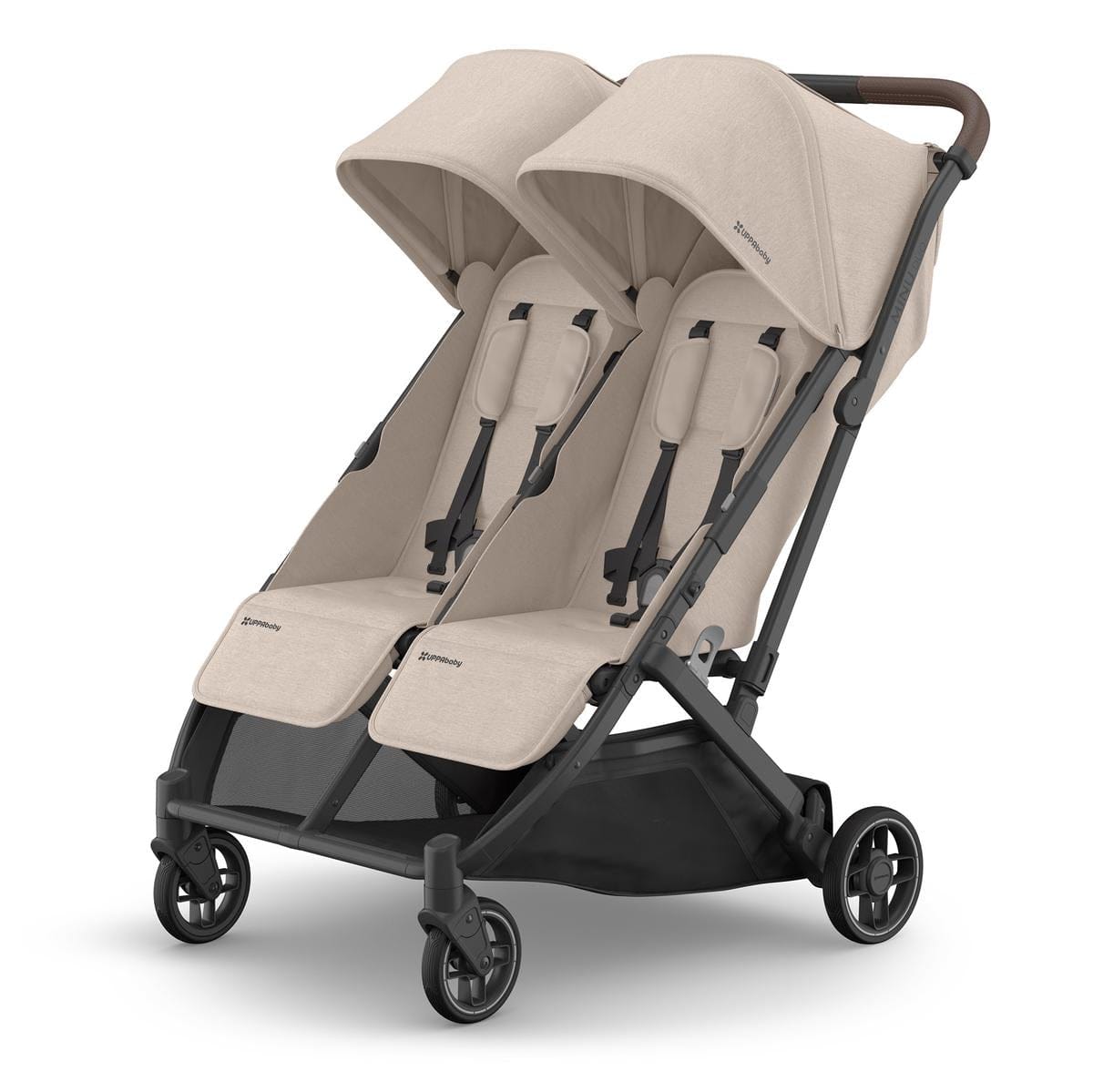 UPPAbaby Minu Duo Compact Double Stroller - Ada (Sandstone / Carbon Frame / Chestnut Leather)