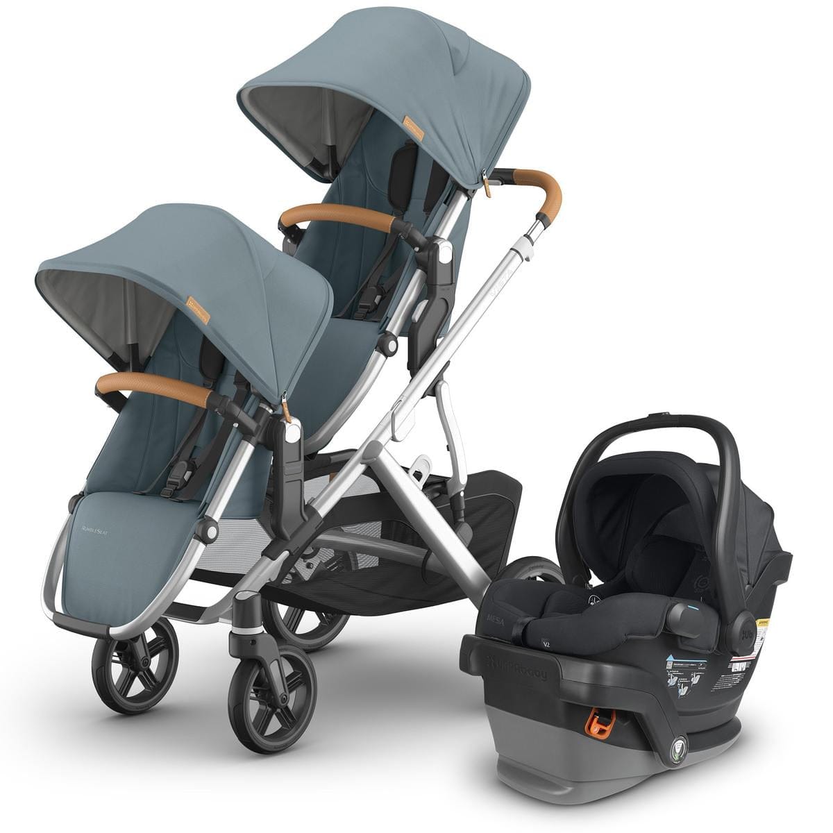 UPPAbaby Vista V3 Double Stroller with RumbleSeat V3 + Mesa V2 Travel System Bundle - Callum / Jake