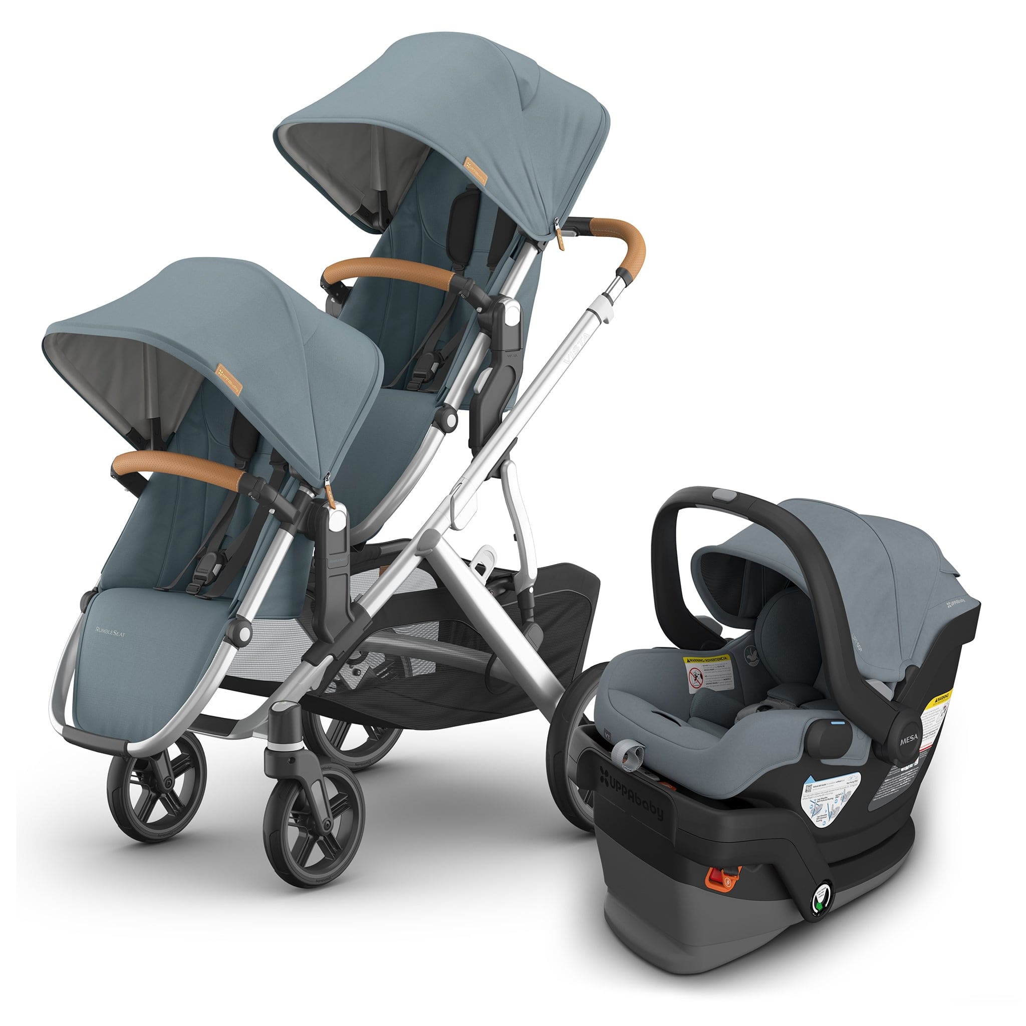 UPPAbaby Vista V3 Double Stroller with RumbleSeat V3 + Mesa V3 Travel System Bundle - Callum / Callum