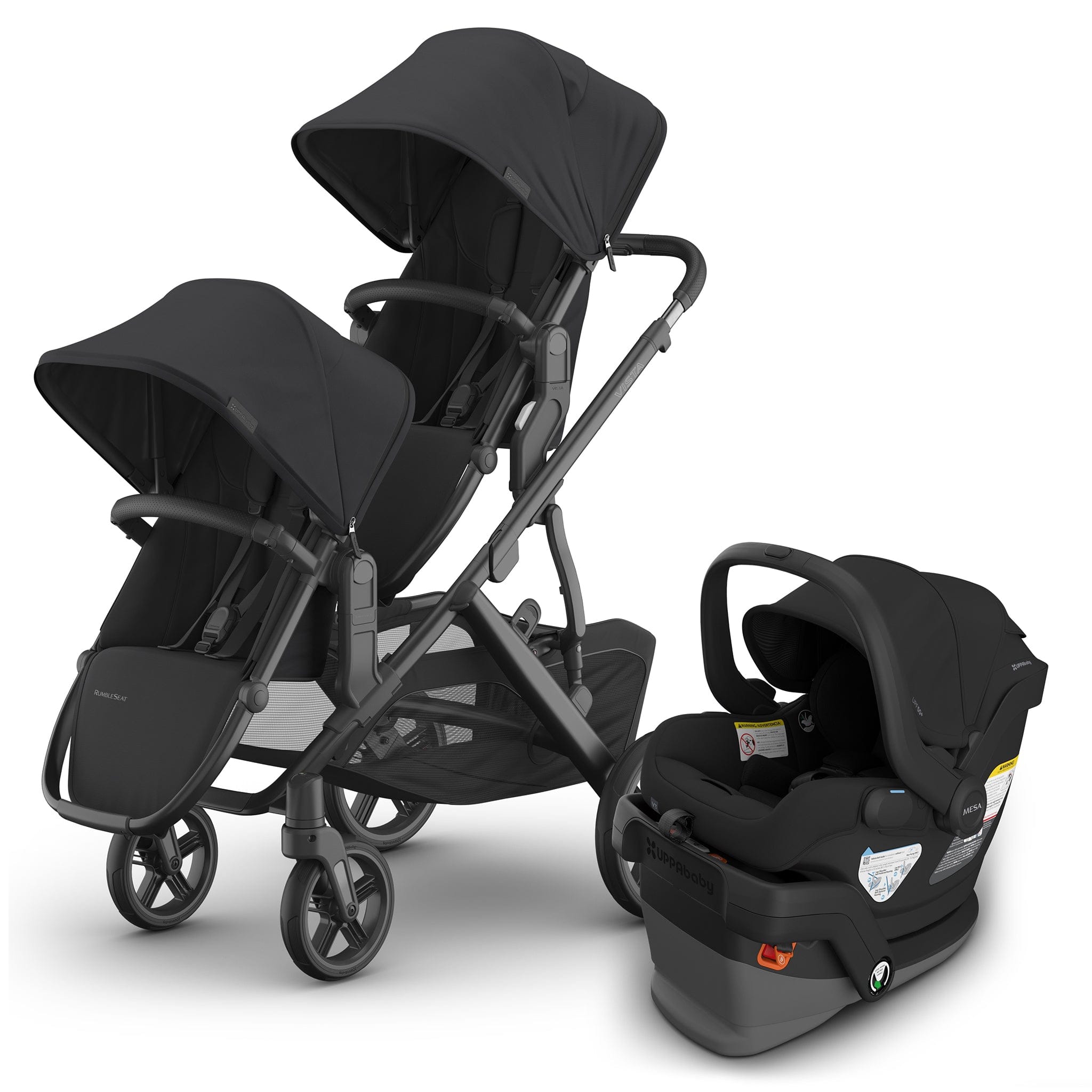 UPPAbaby Vista V3 Double Stroller with RumbleSeat V3 + Mesa V3 Travel System Bundle - Jake / Jake