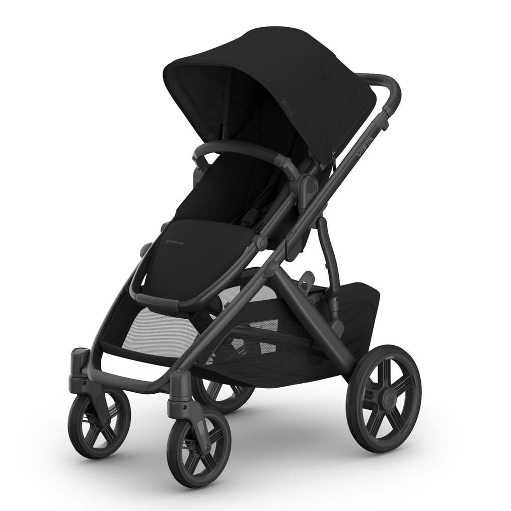 UPPAbaby Vista V3 Single-to-Double Stroller - James (Black / Carbon Frame / Black Leather)