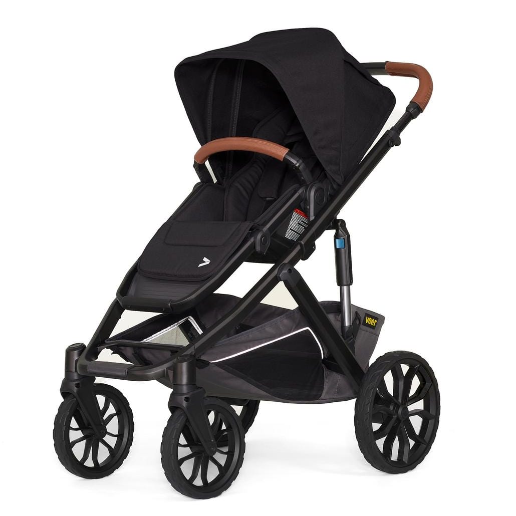 Veer Switch&Roll Luxe Single-to-Double Stroller Bundle with Leather Kit - Black Onyx (One Box)