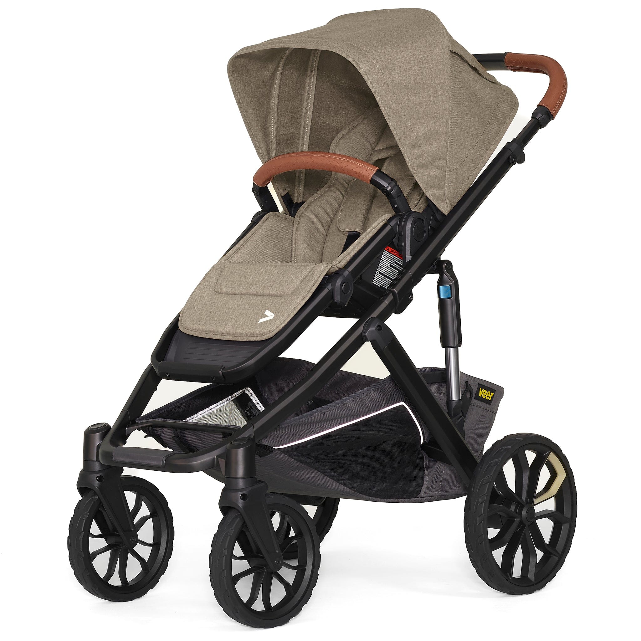 Veer Switch&Roll Luxe Single-to-Double Stroller Bundle with Leather Kit - Brown Mica