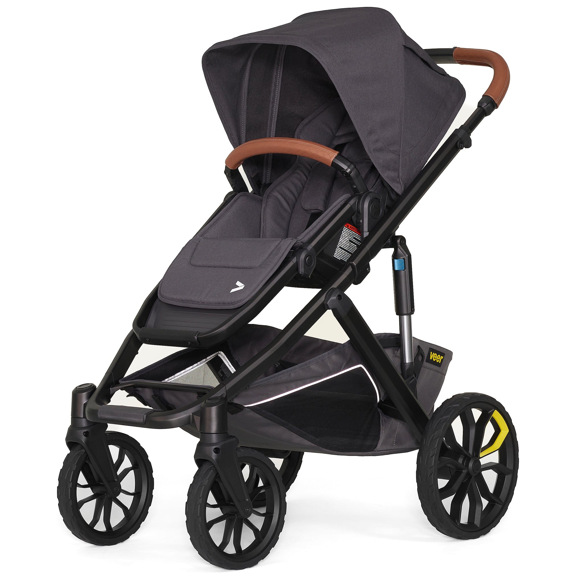 Veer Switch&Roll Luxe Single-to-Double Stroller Bundle with Leather Kit - Gray Granite