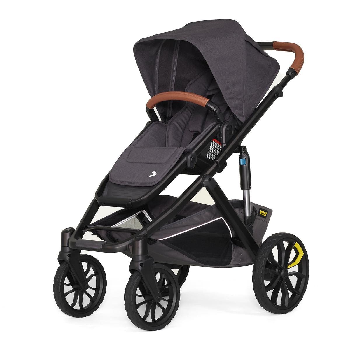 Veer Switch&Roll Luxe Single-to-Double Stroller Bundle with Leather Kit - Gray Granite (One Box)