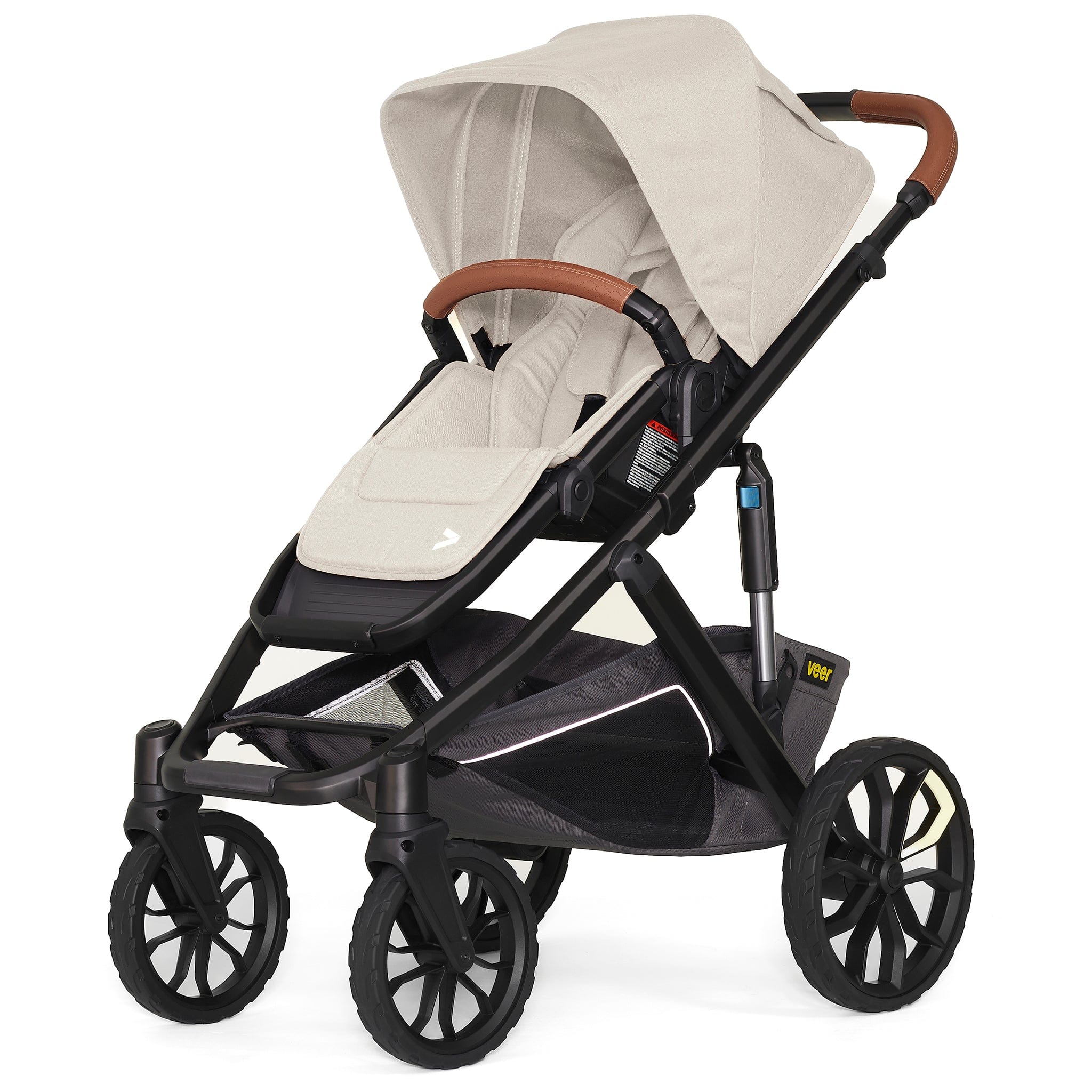 Veer Switch&Roll Luxe Single-to-Double Stroller Bundle with Leather Kit - Natural