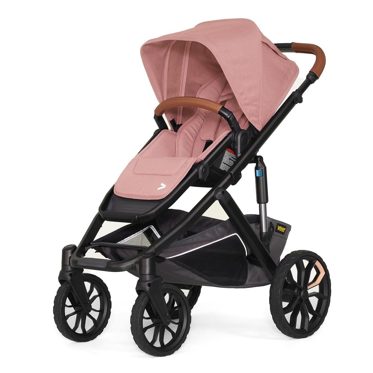 Veer Switch&Roll Luxe Single-to-Double Stroller Bundle with Leather Kit - Rose Quartz (One Box)